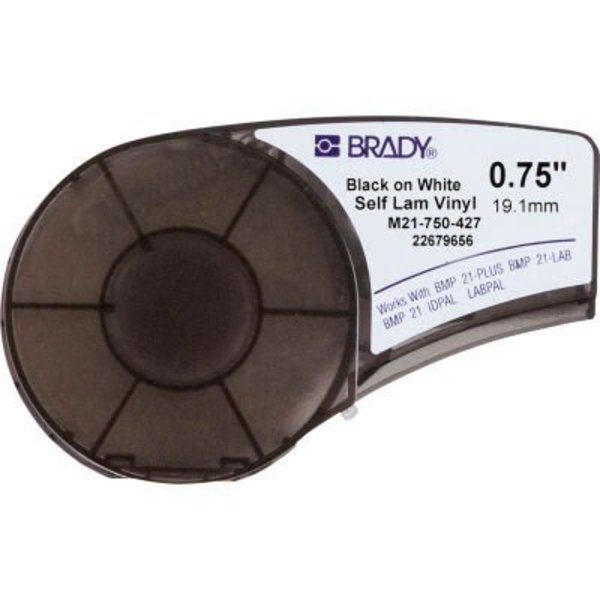 Brady Brady BMP21 Series Self-Laminating Vinyl Wire And Cable Labels, 3-4inW X 14'L, Blk-Wht,  M21-750-427